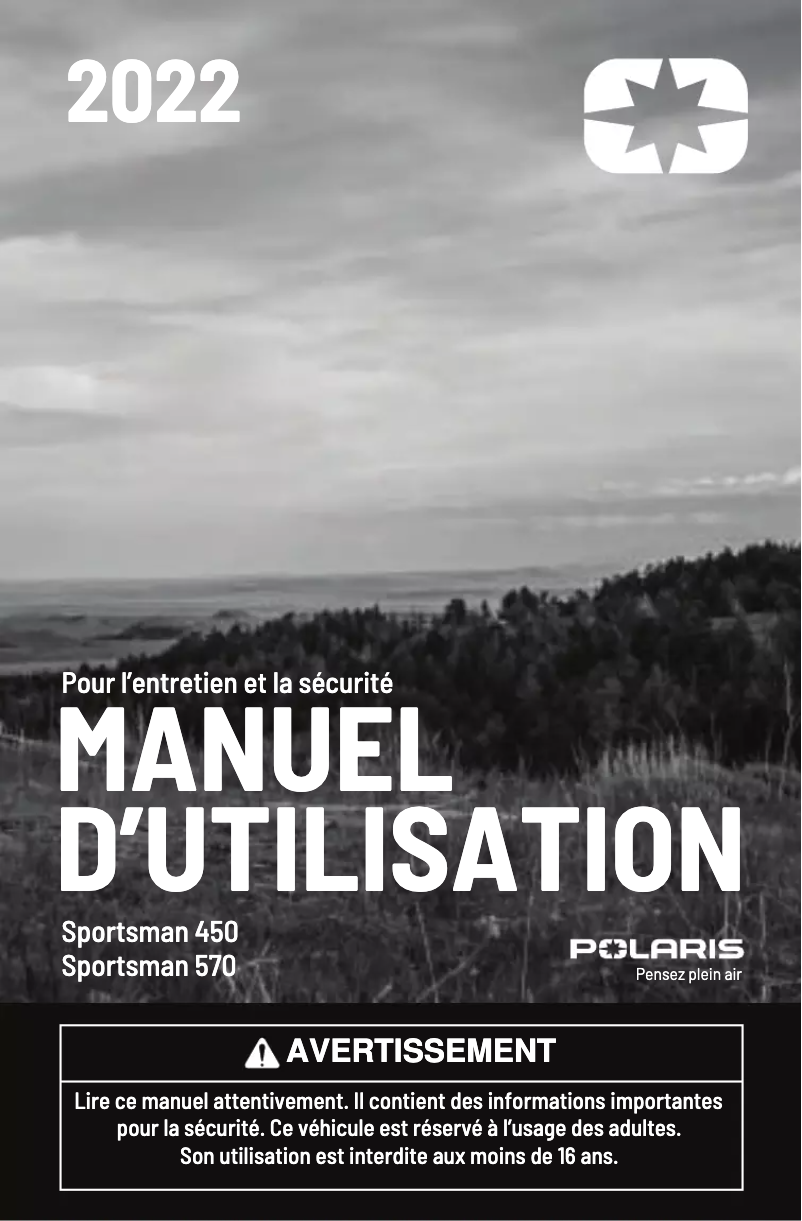 Image de la première page du manuel de l'appareil Sportsman 570 Ultimate Trail Limited Edition (2022)