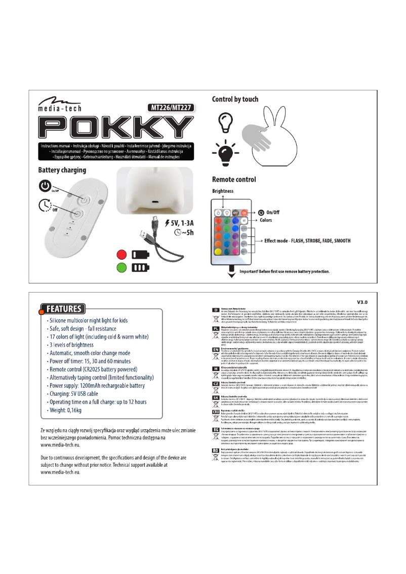 Page 1 de la notice Manuel utilisateur Media-Tech POKKY MT227