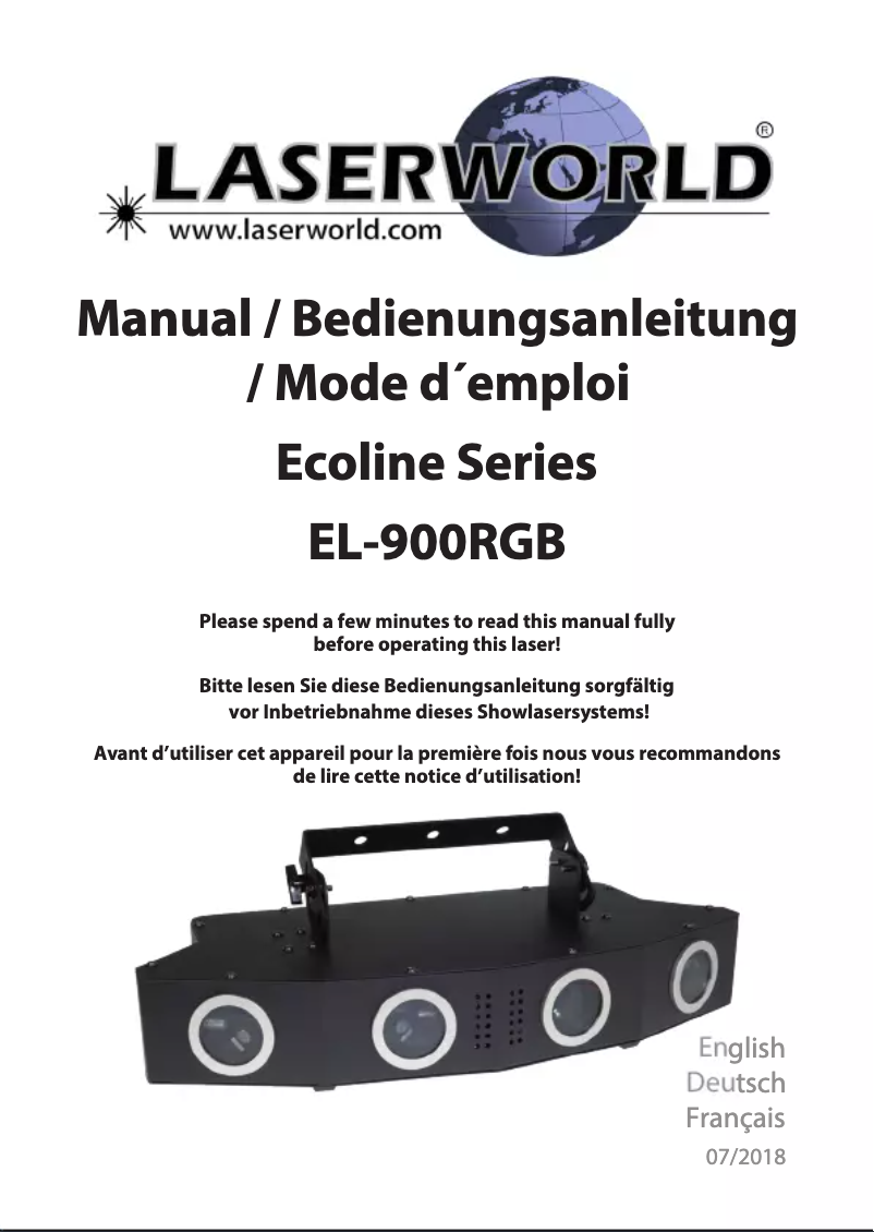Image de la première page du manuel de l'appareil EL-900RGB