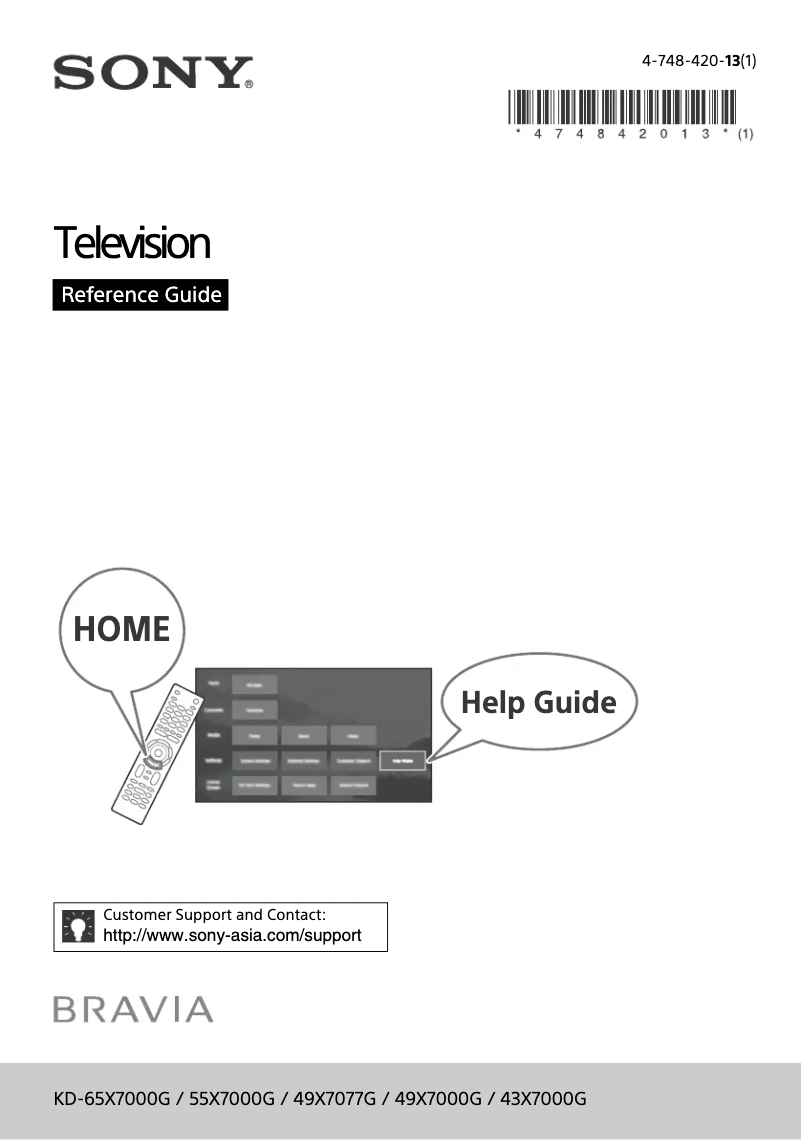 Page n°1 - Manuel utilisateur Sony Bravia KD-49X7077G