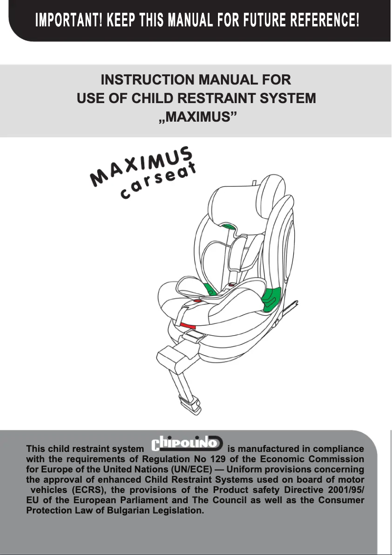Page n°1 - Manuel utilisateur Chipolino Maximus