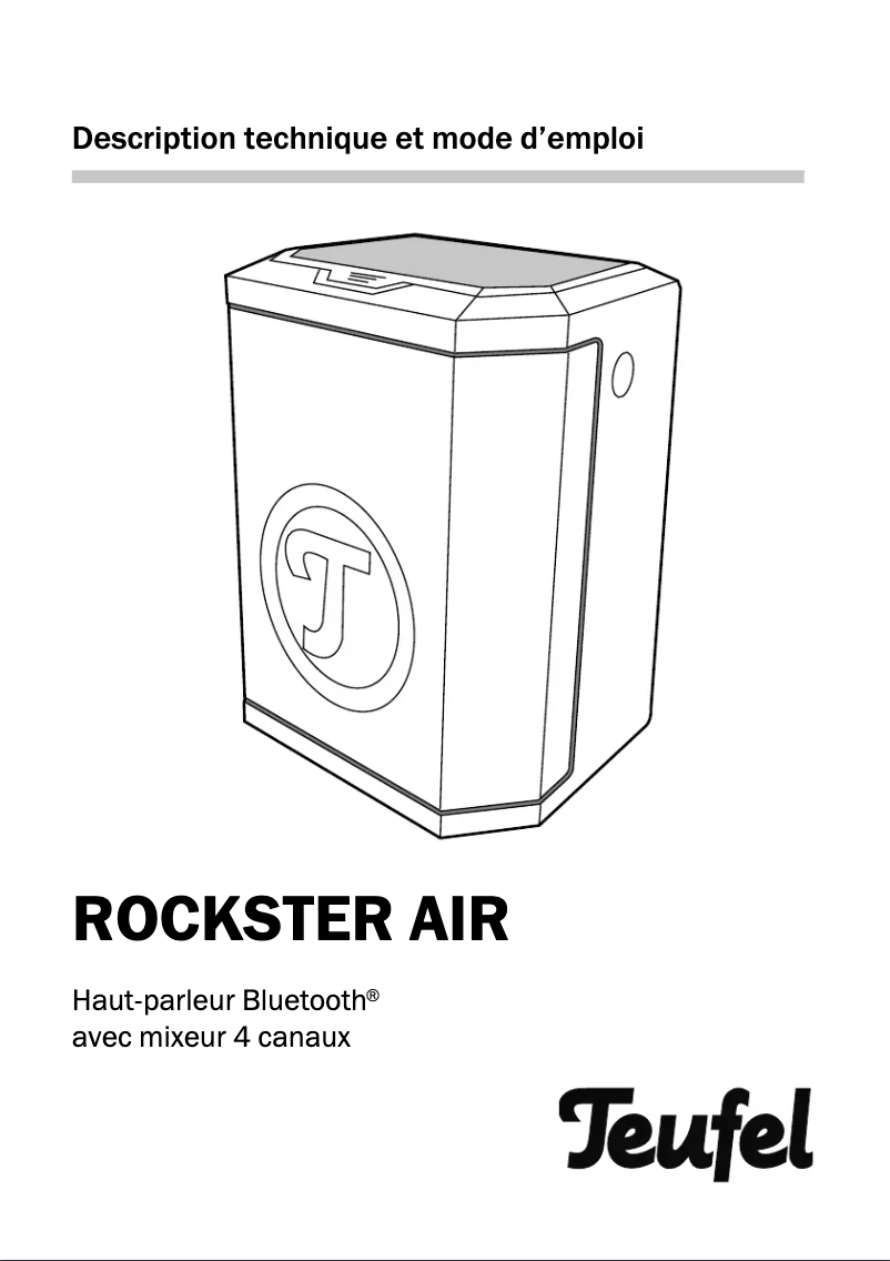 Page 1 de la notice Manuel utilisateur Teufel Rockster Air