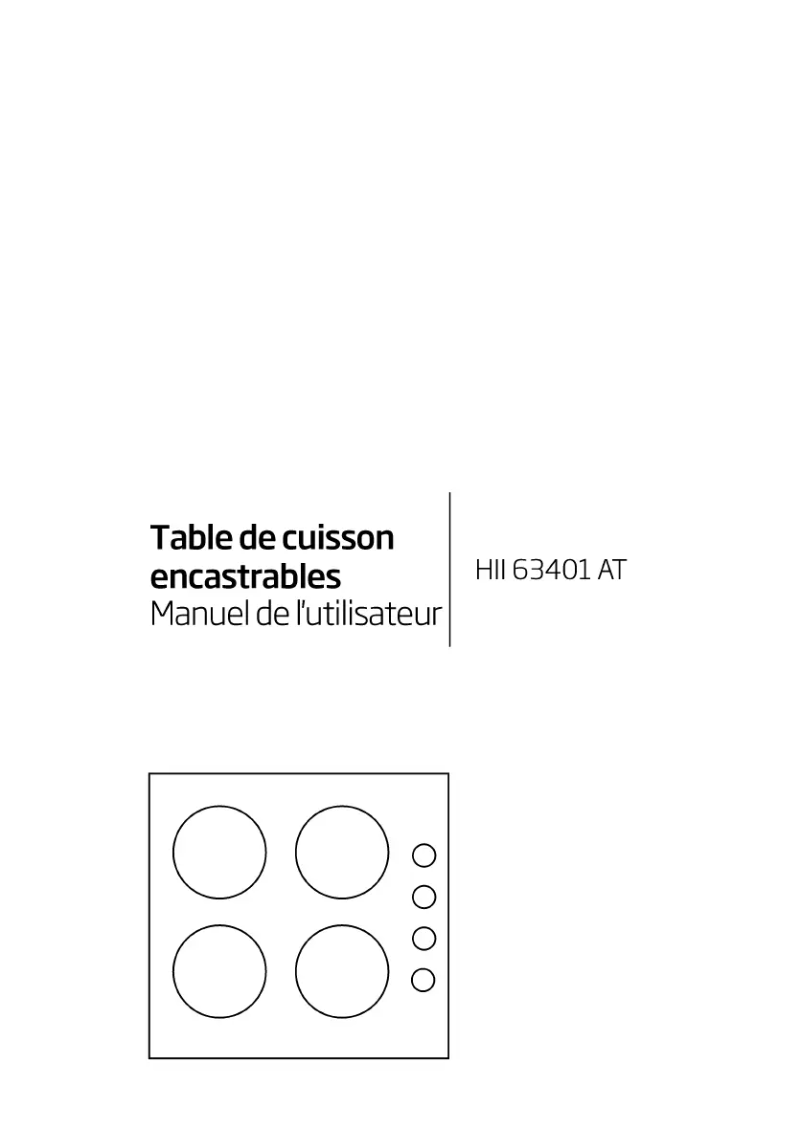 Page 1 de la notice Manuel utilisateur Beko HII 63401 AT