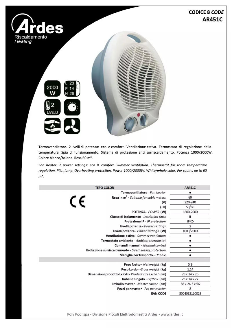 Imagen de la primera página del manual del dispositivo AR451C