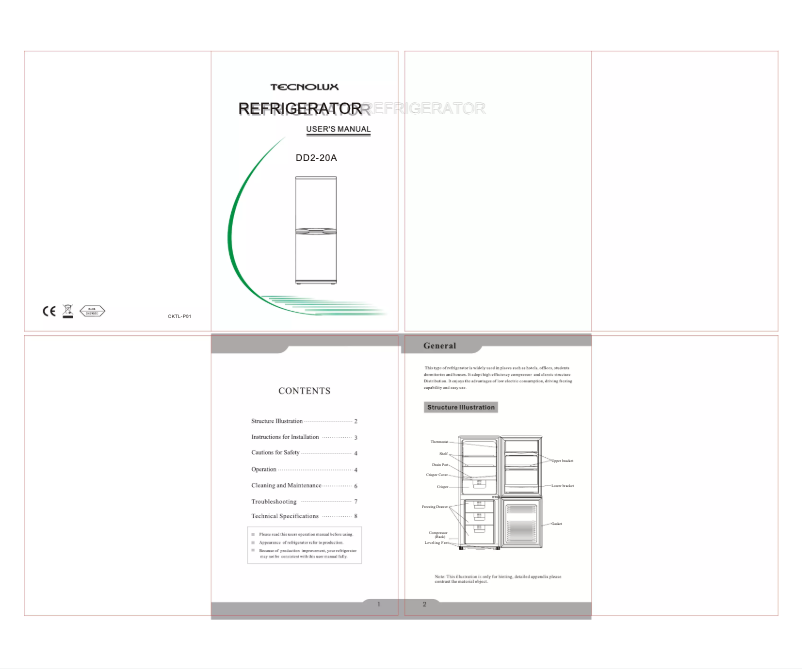 Page 1 de la notice Manuel utilisateur Tecnolux DD2-20A