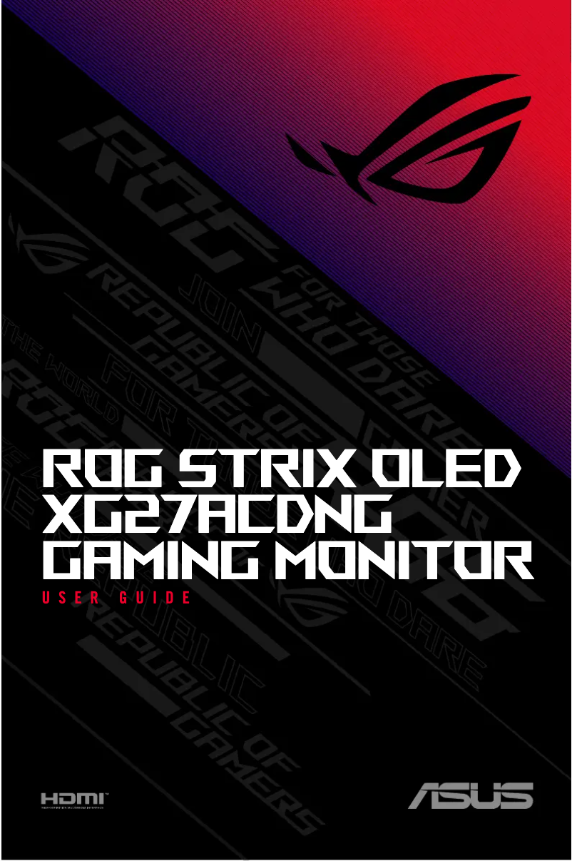 Page n°1 - Manuel utilisateur Asus ROG Strix OLED XG27ACDNG