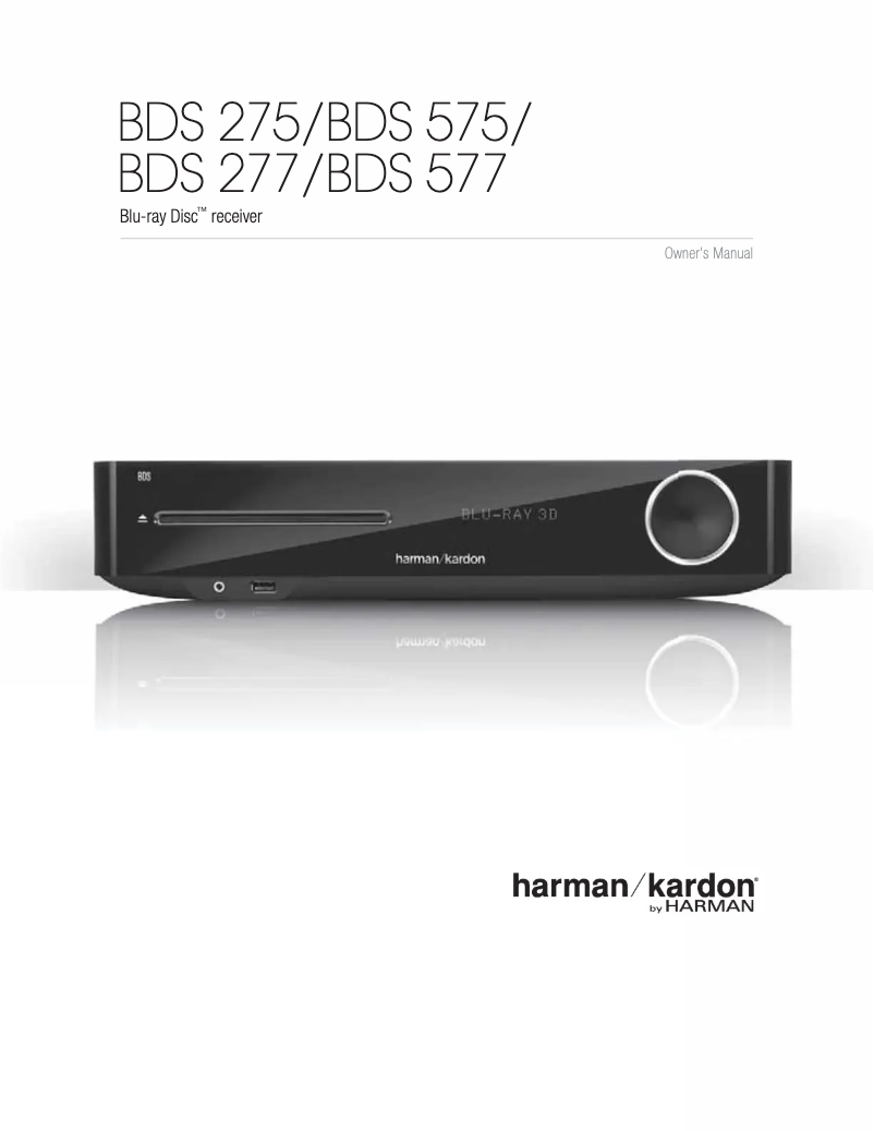 Page 1 de la notice Manuel utilisateur Harman Kardon BDS 575