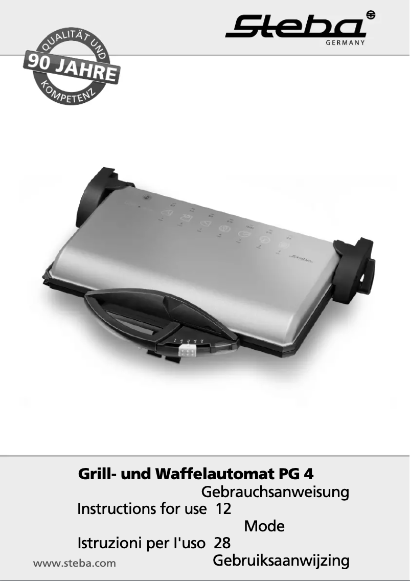 Page n°1 - Manuel utilisateur Steba PG4
