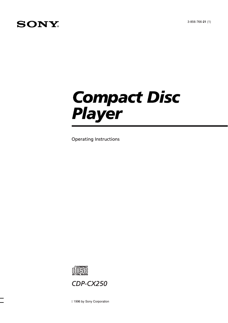 Image de la première page du manuel de l'appareil CDP-CX250