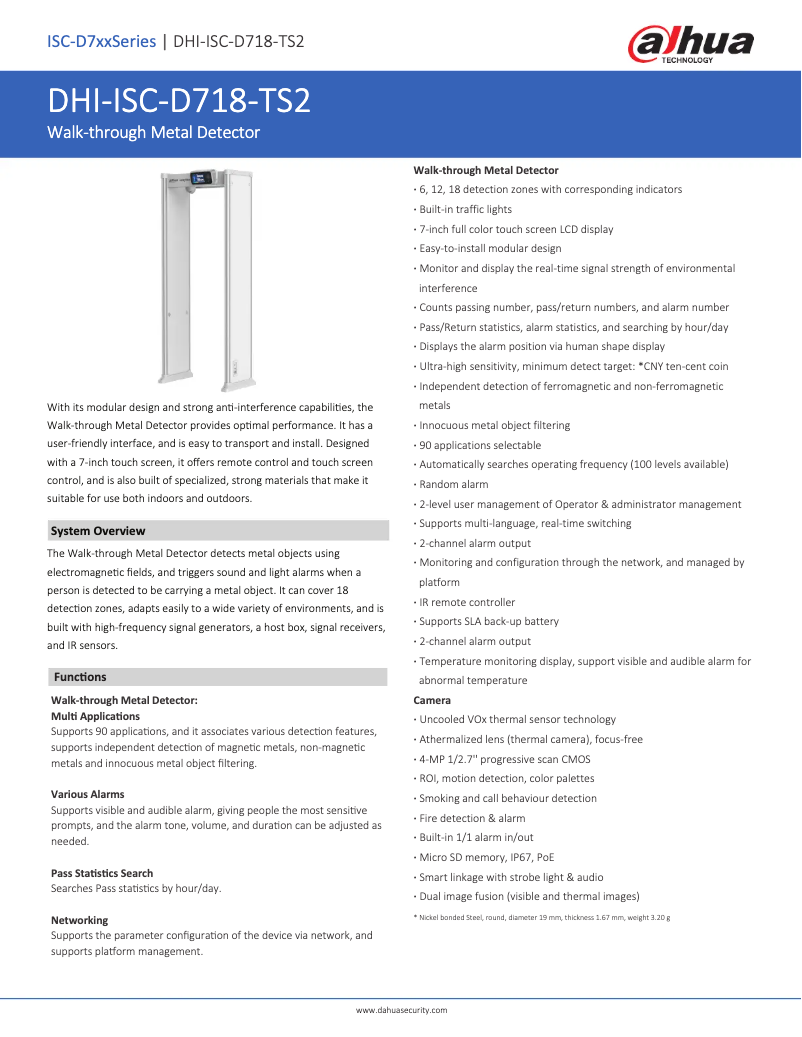 Image de la première page du manuel de l'appareil ISC-D718-TS2