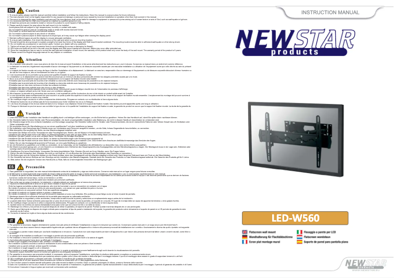 Page n°1 - Manuel utilisateur Newstar LED-W560