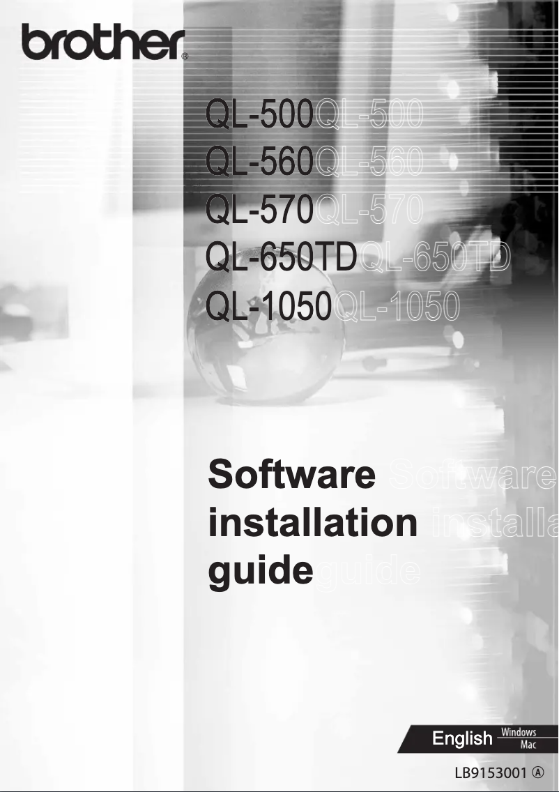 Page n°1 - Guide d'installation Brother QL-1050N