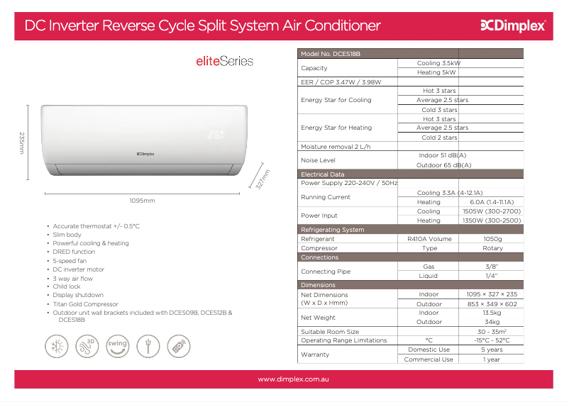 Imagen de la primera página del manual del dispositivo DCES18B