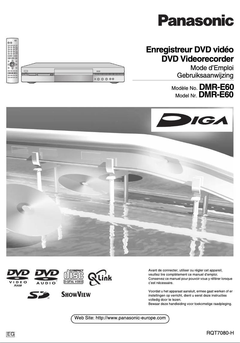 Page 1 de la notice Manuel utilisateur Panasonic DMR-E60