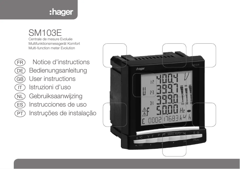 Page 1 de la notice Manuel utilisateur Hager SM103E