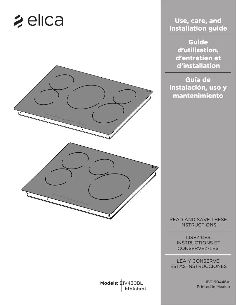 Image de la première page du manuel de l'appareil EIV430BL