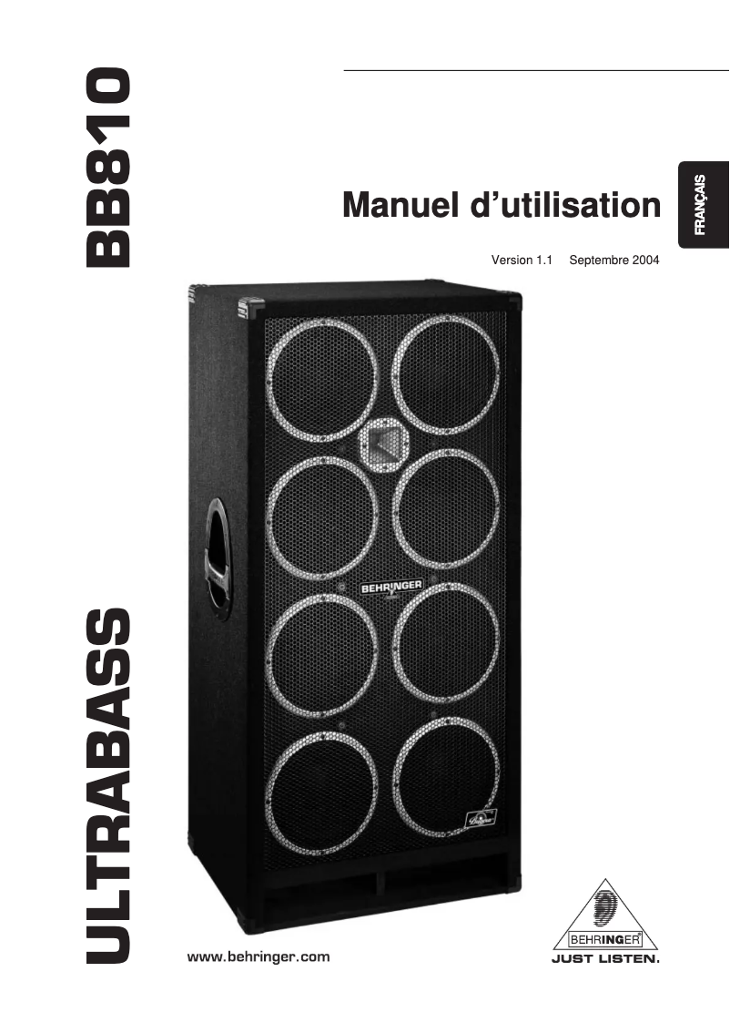 Image de la première page du manuel de l'appareil Ultrabass BB810