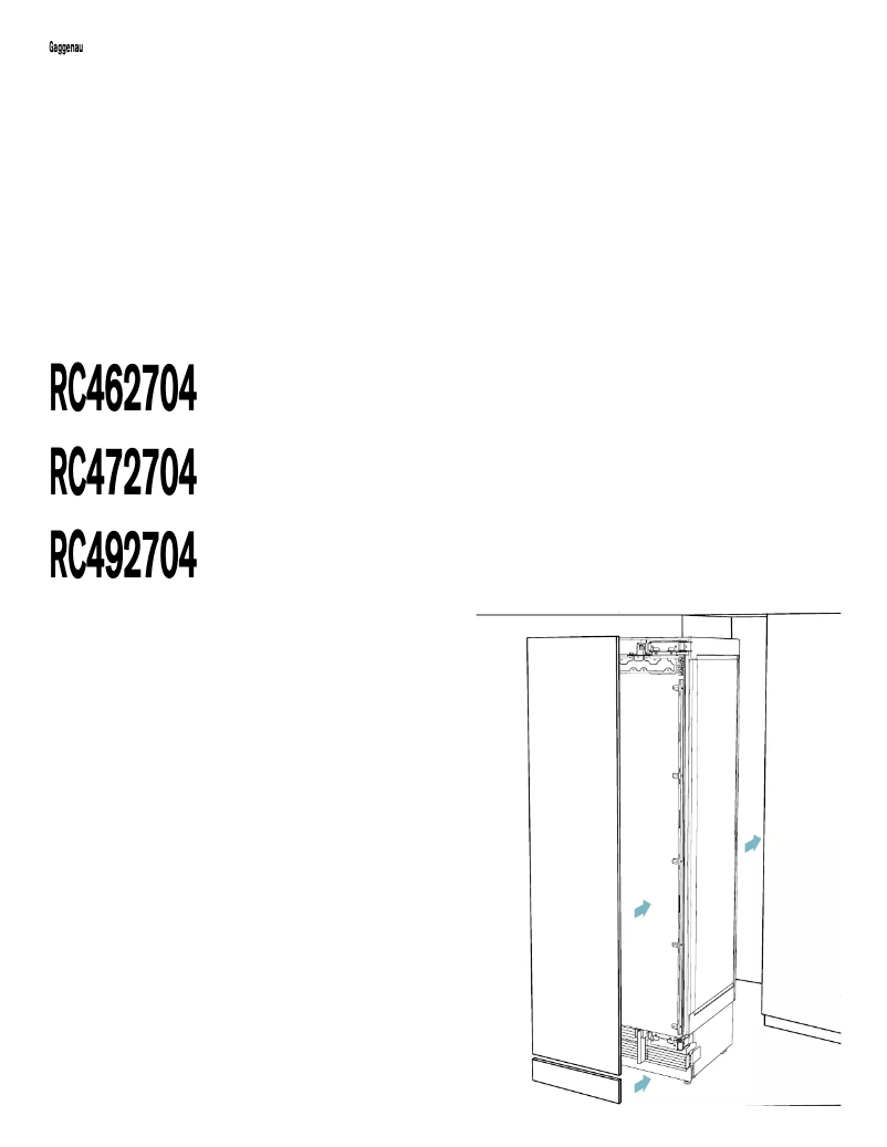 Page 1 de la notice Guide d'installation Gaggenau RC472704
