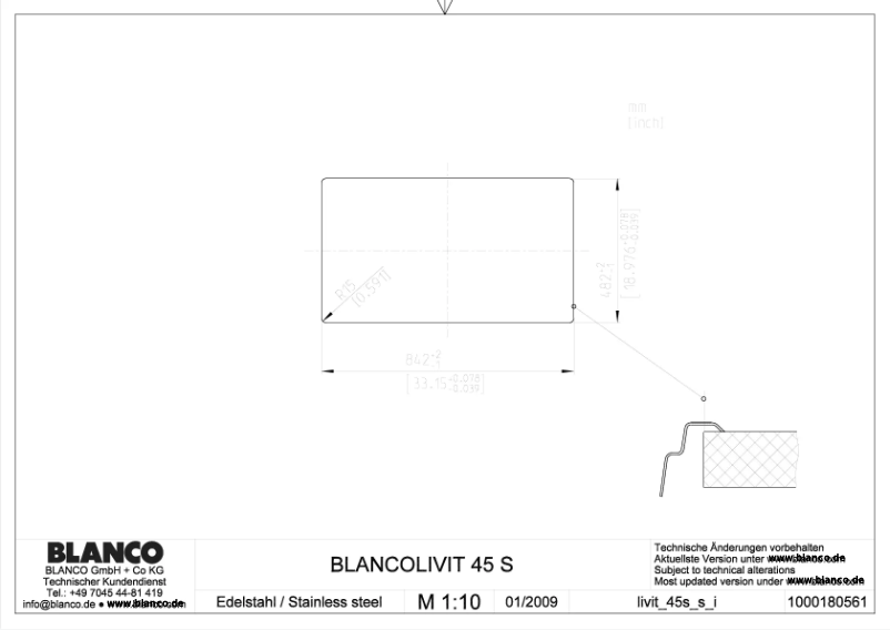 Page n°1 - Manuel utilisateur BLANCO LIVIT 45 S