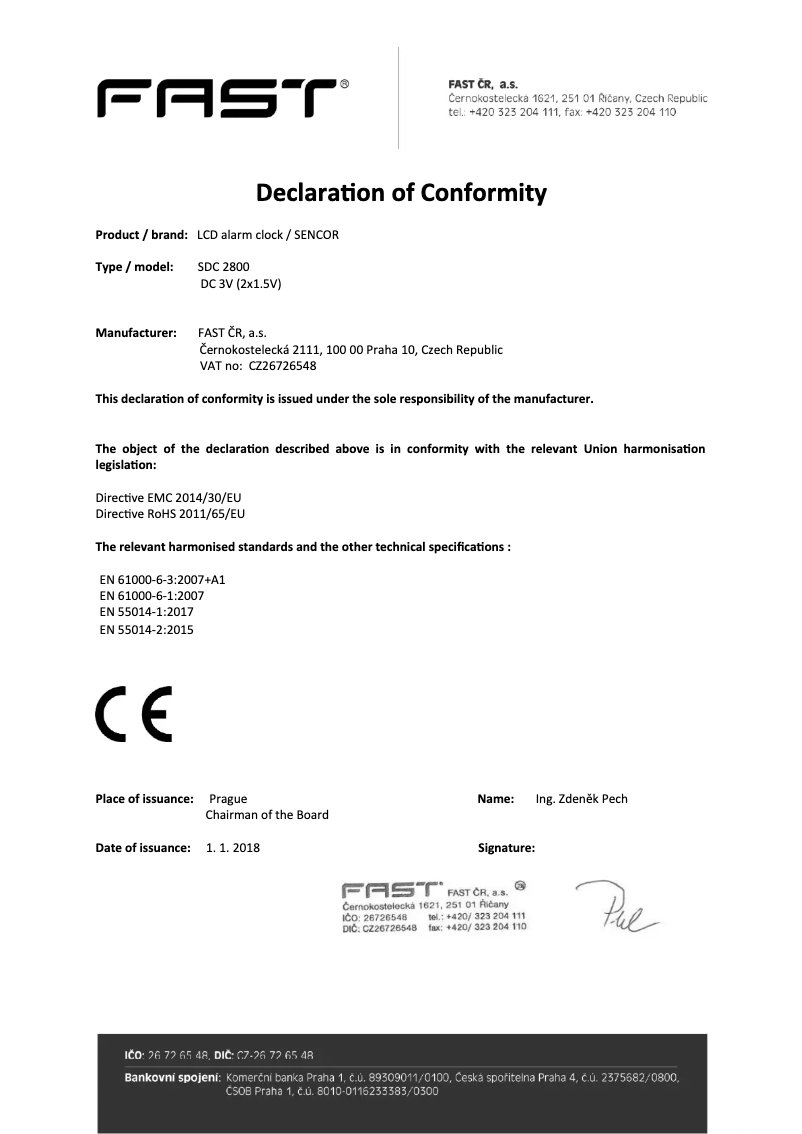 Página 1 del manual Manual de usuario Sencor SDC 2800