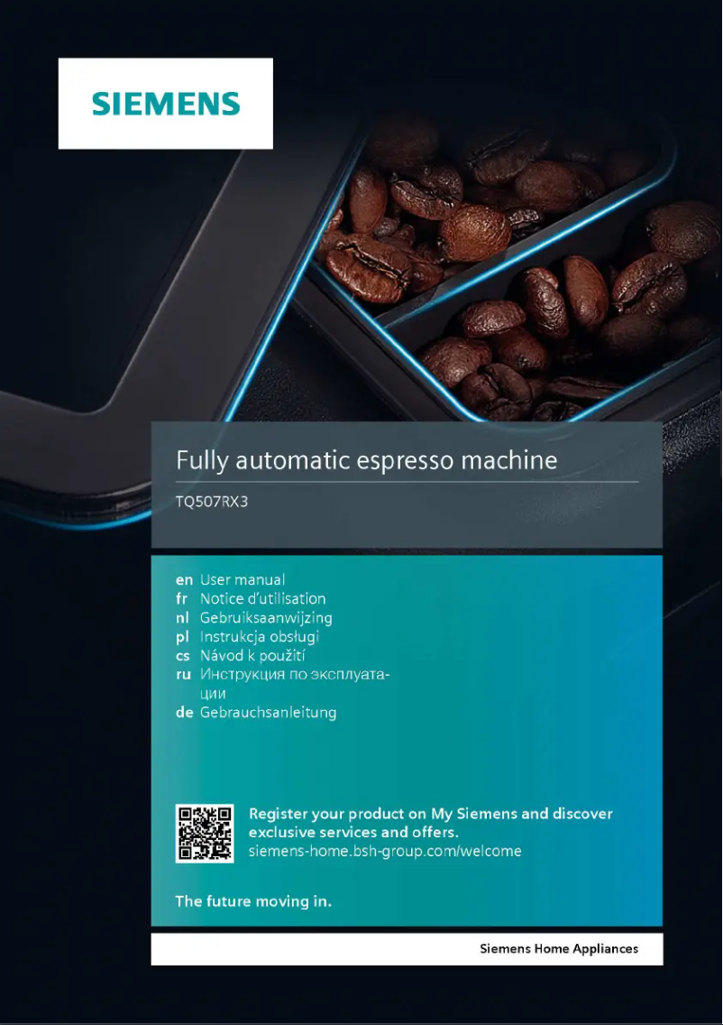 Page n°1 - Manuel utilisateur Siemens TP507RX4