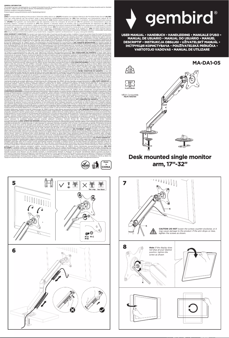 Image de la première page du manuel de l'appareil MA-DA1-05