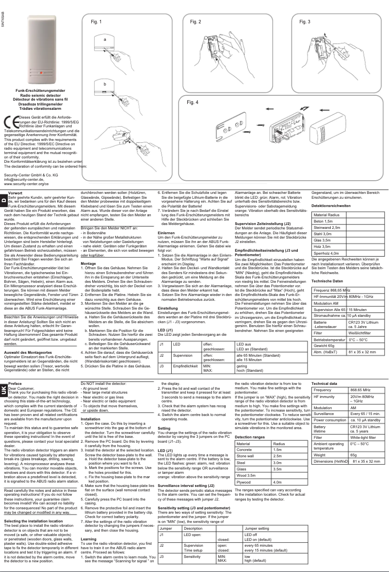 Página 1 del manual Manual de instrucciones Abus FU9050