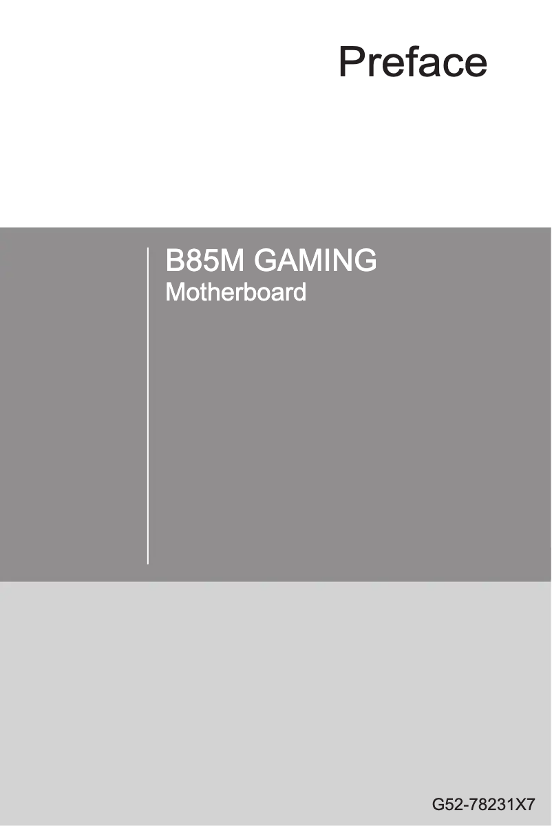 Page n°1 - Manuel utilisateur MSI B85M Gaming