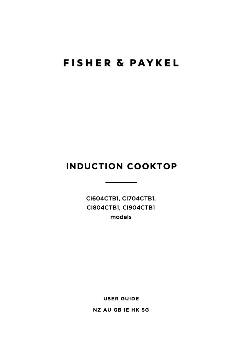 Page 1 de la notice Manuel utilisateur Fisher & Paykel CI704CTB1