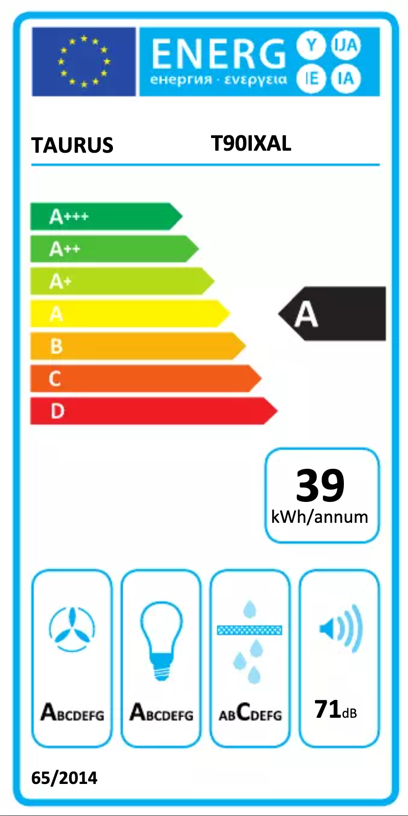 Page n°1 - Label énergétique Taurus T90IXAL