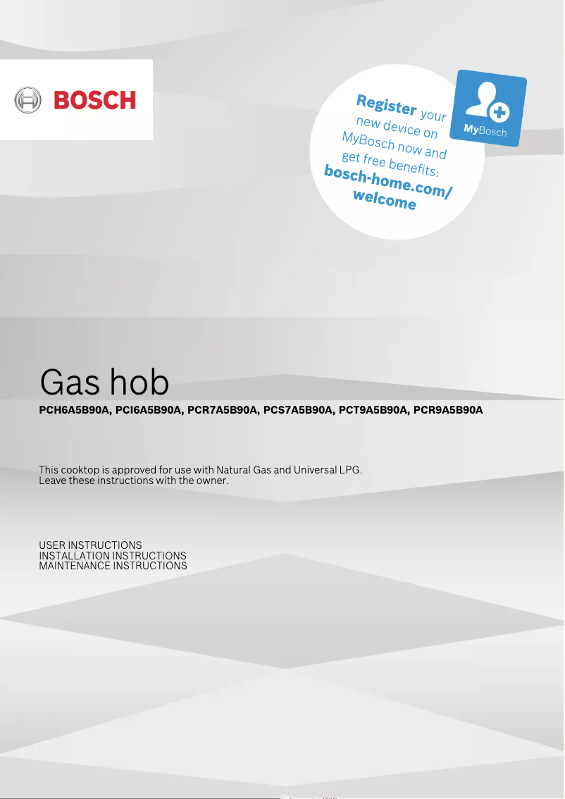 Page 1 de la notice Guide d'installation Bosch PCR7A5B90A