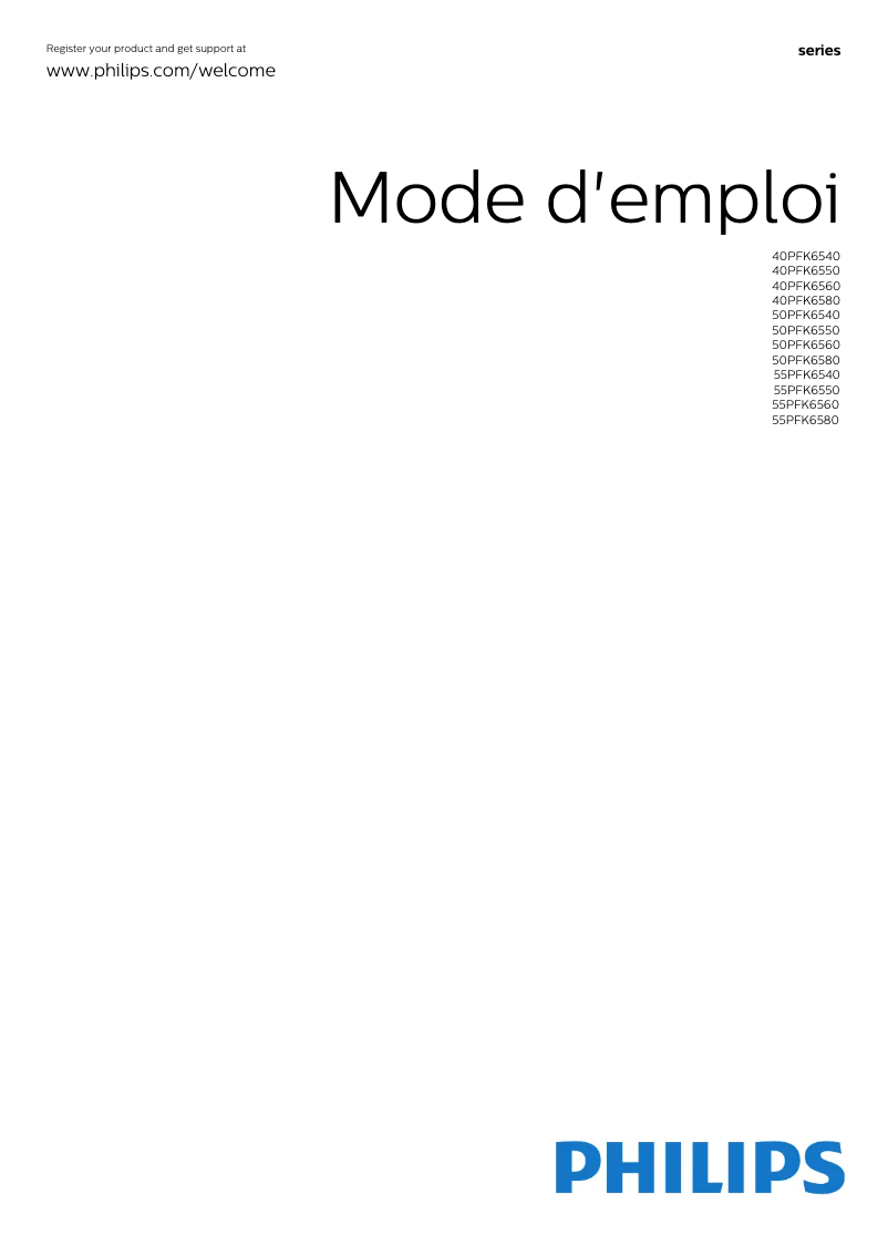 Page 1 de la notice Manuel utilisateur Philips 6500 series 55PFK6540