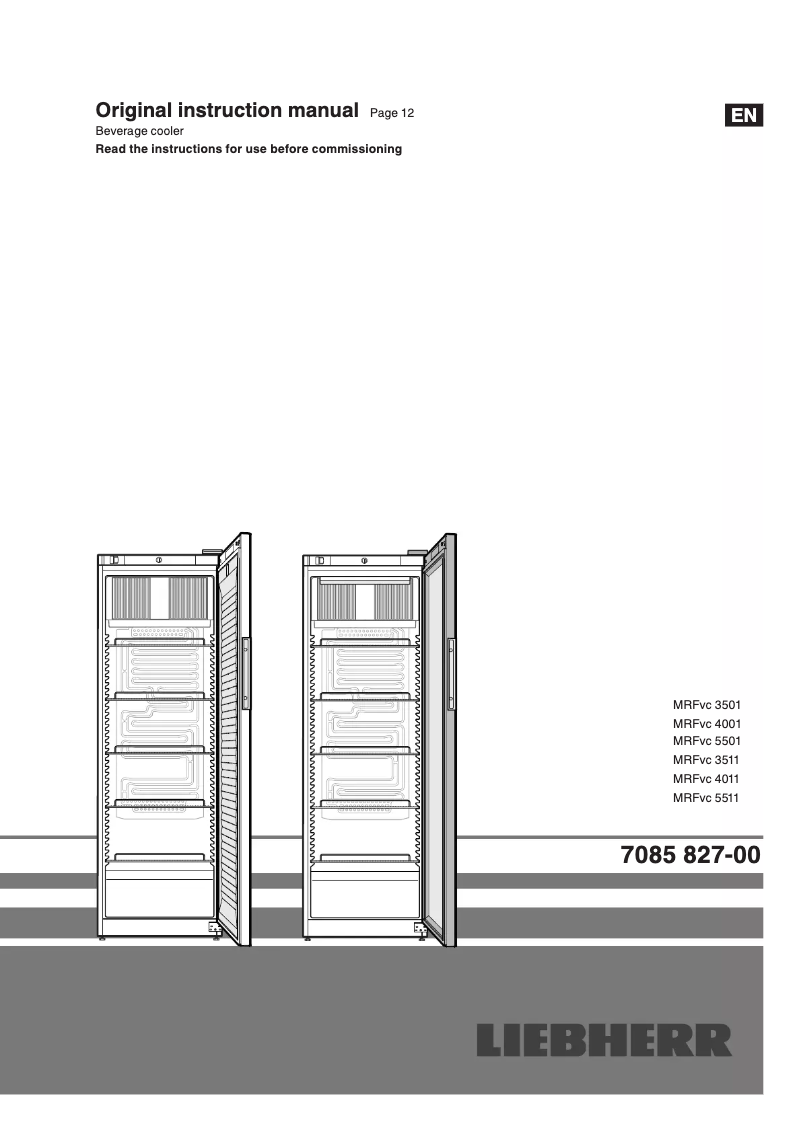 Page 1 de la notice Manuel utilisateur Liebherr MRFvc 5501-20