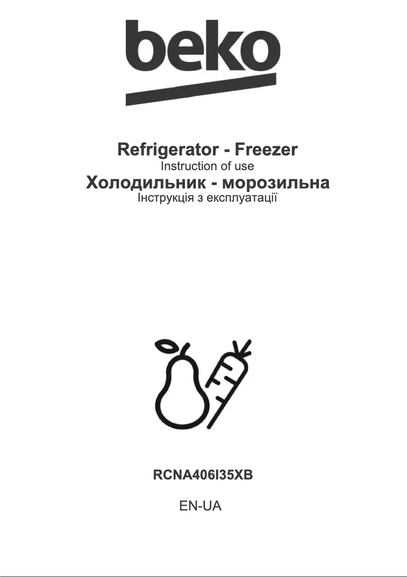Page 1 de la notice Manuel utilisateur Beko RCNA406I35XB