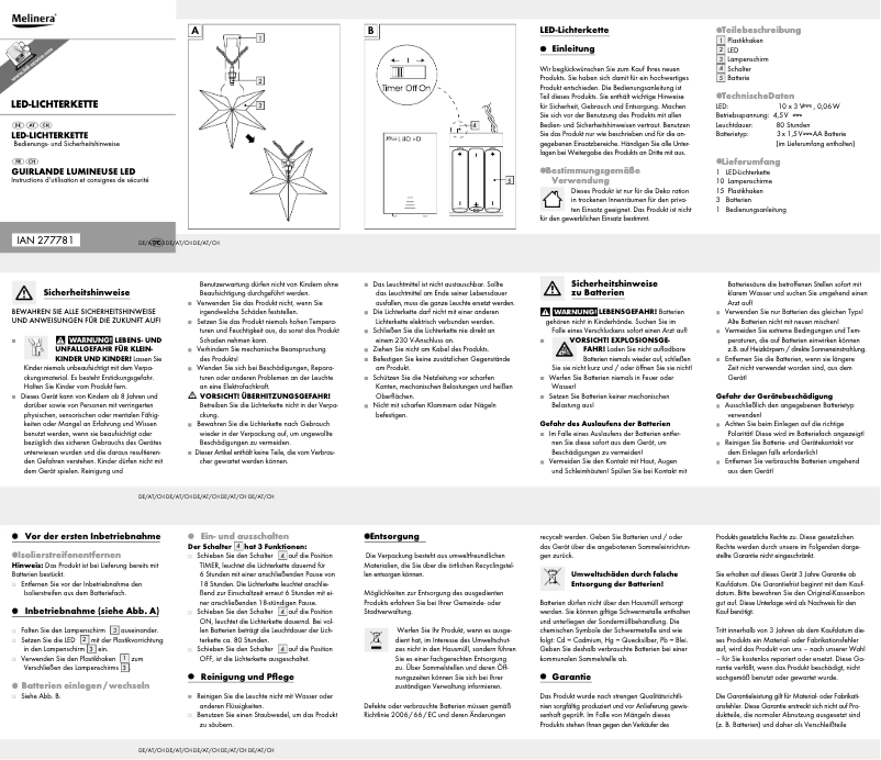 Image de la première page du manuel de l'appareil IAN 277781
