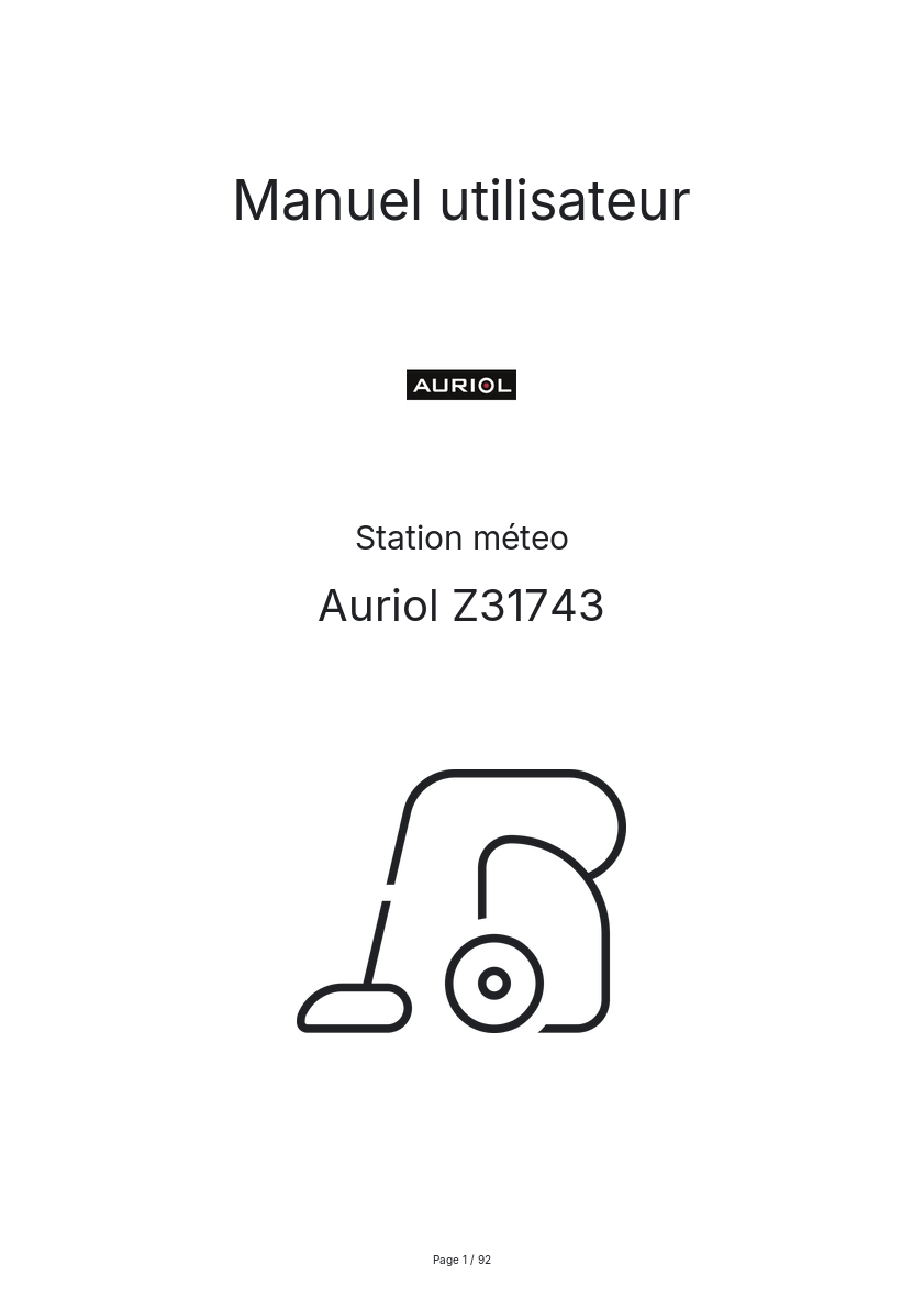 Image de la première page du manuel de l'appareil Z31743