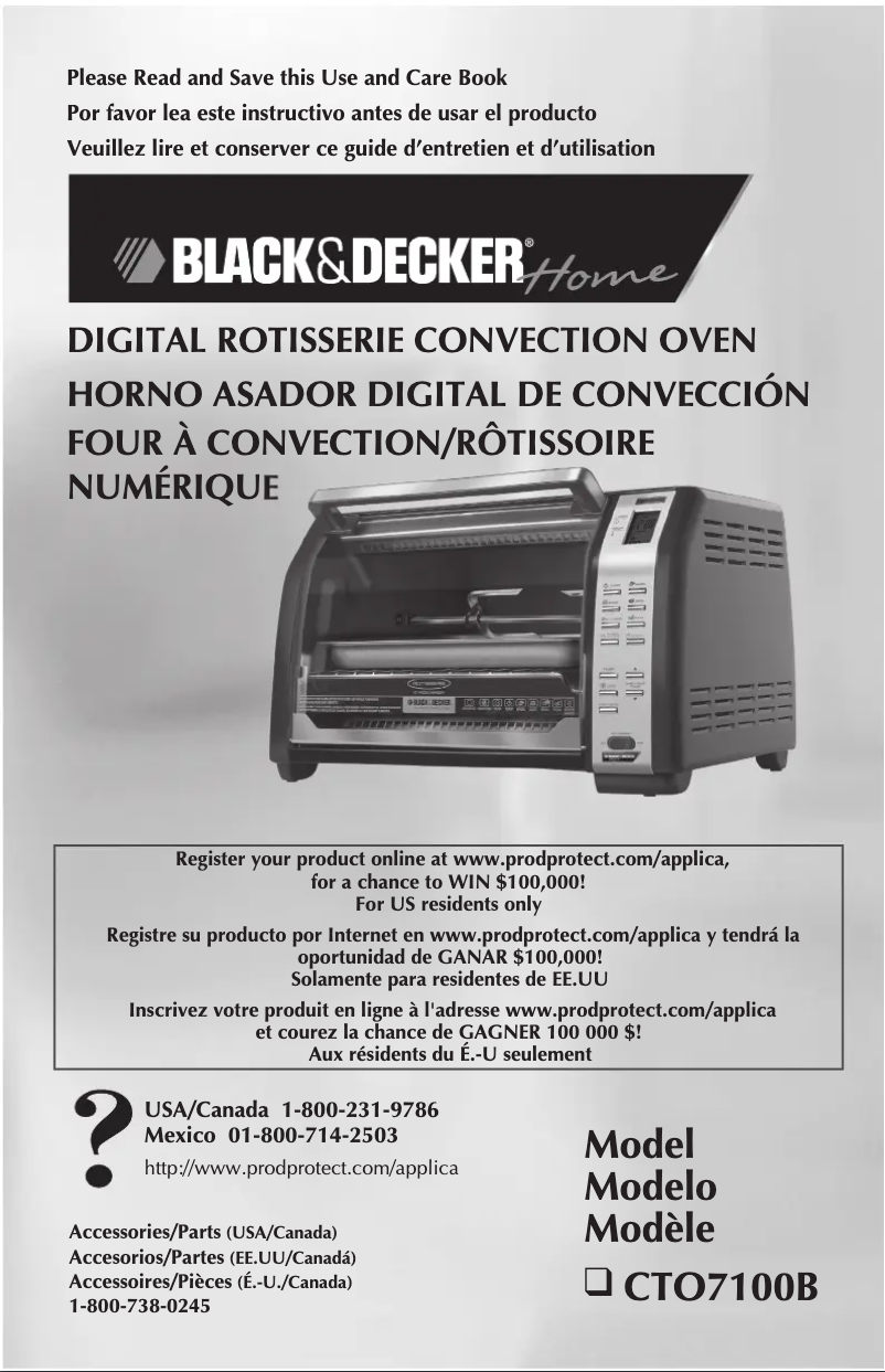Page 1 de la notice Manuel utilisateur Black & Decker CTO7100B
