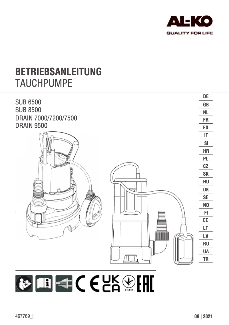 Image de la première page du manuel de l'appareil Drain 9500 Easy
