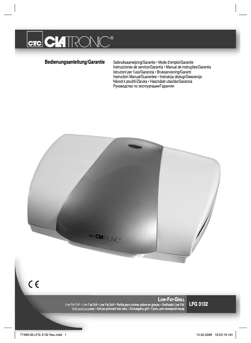 Page 1 de la notice Manuel utilisateur Clatronic LFG 3132