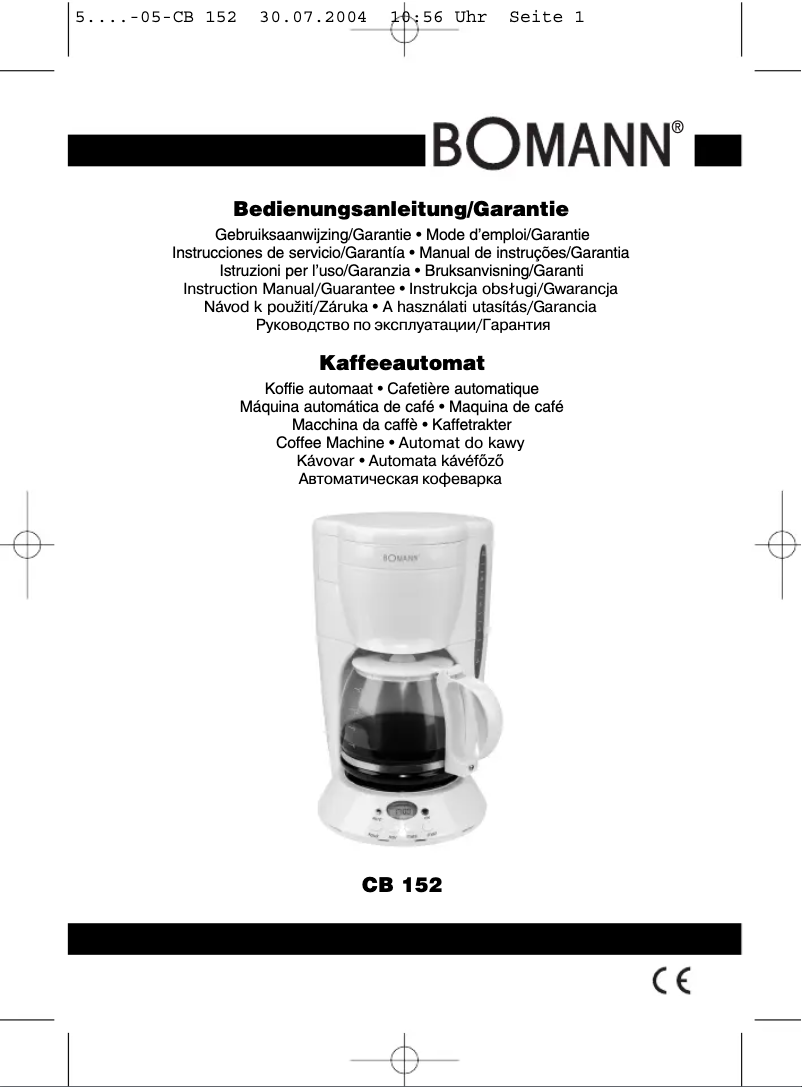 Page n°1 - Manuel utilisateur Bomann CB 152