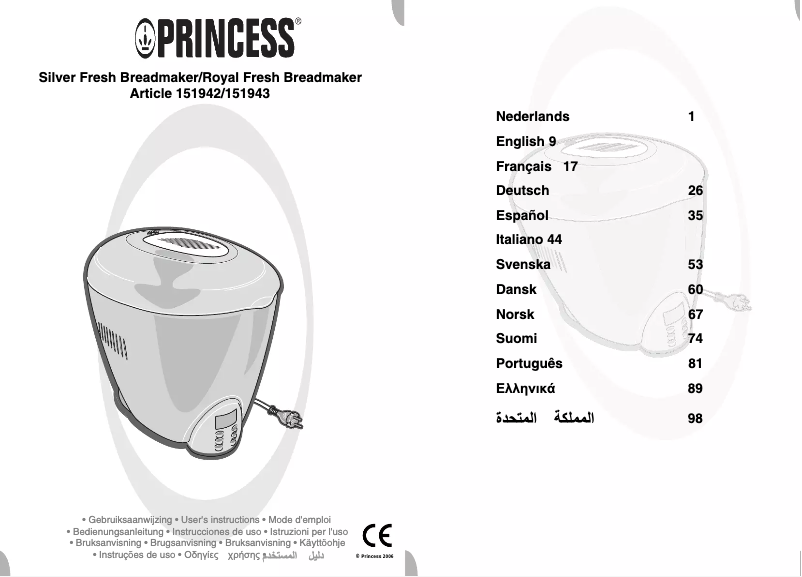 Page n°1 - Manuel utilisateur Princess Silver Fresh 151942