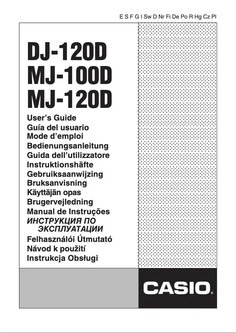 Image de la première page du manuel de l'appareil MJ-120D