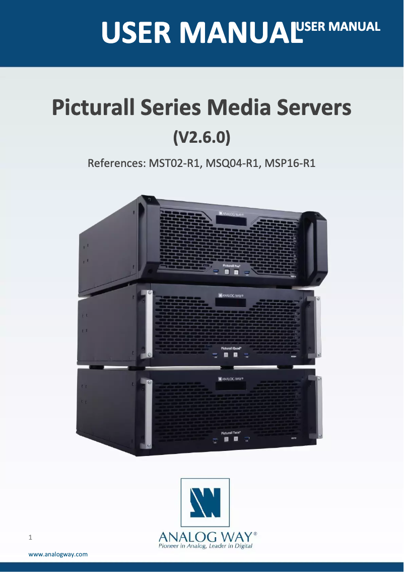 Page n°1 - Manuel utilisateur Analog Way Picturall Pro