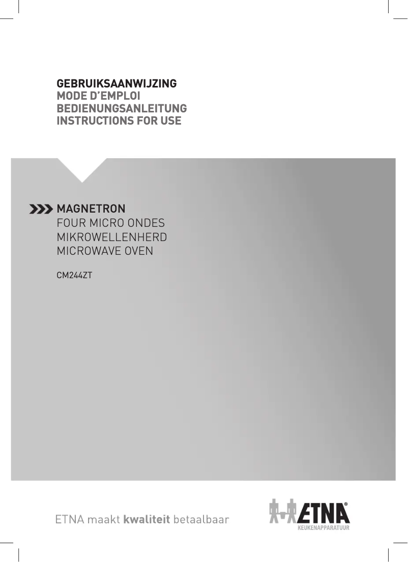 Page 1 de la notice Manuel utilisateur Etna CM244RVS