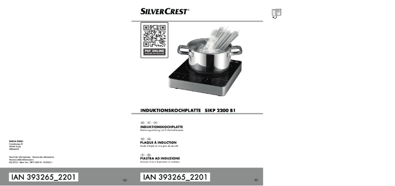 Page 1 de la notice Manuel utilisateur SilverCrest SIKP 2200 A1
