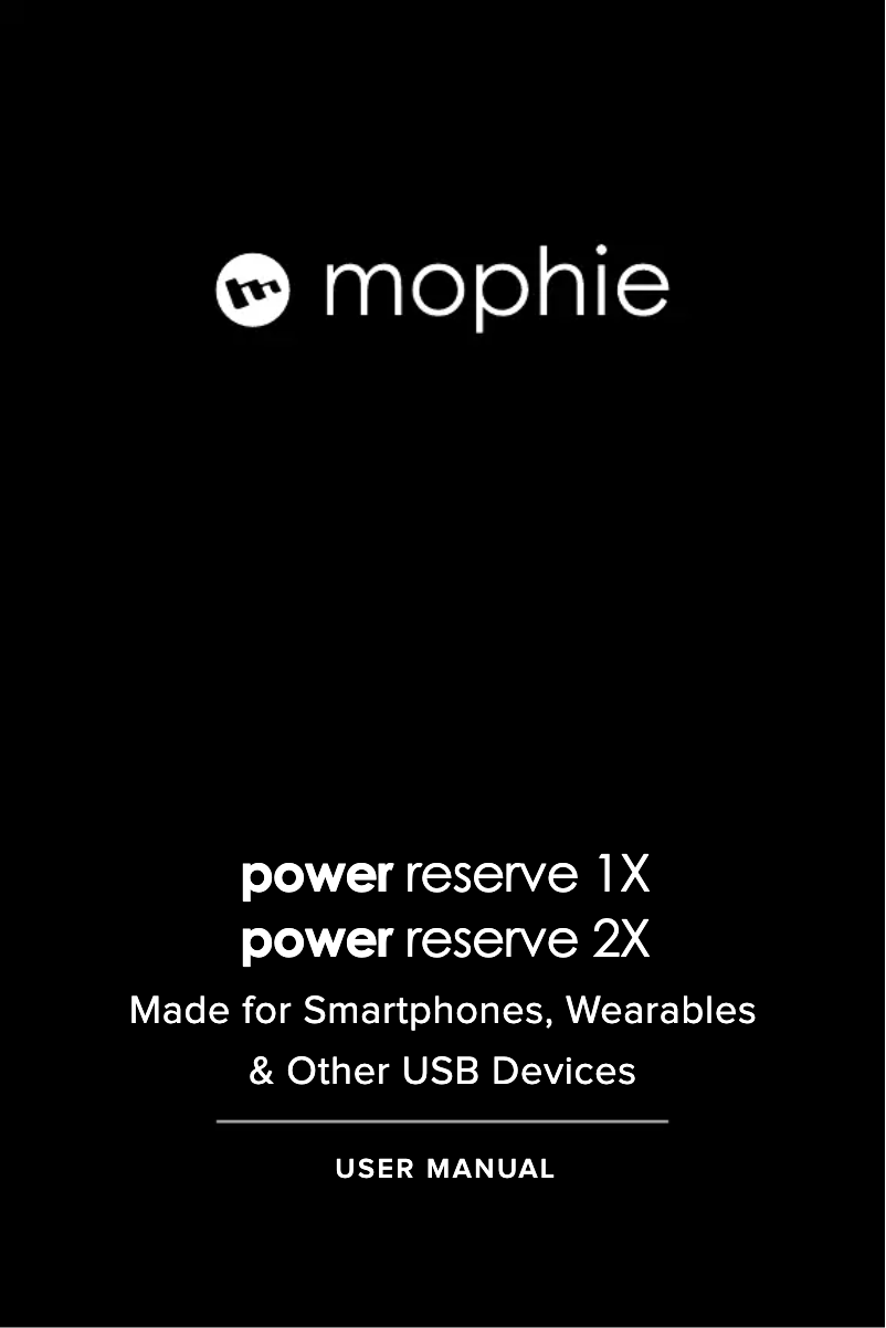 Page 1 de la notice Manuel utilisateur Mophie power reserve 1X