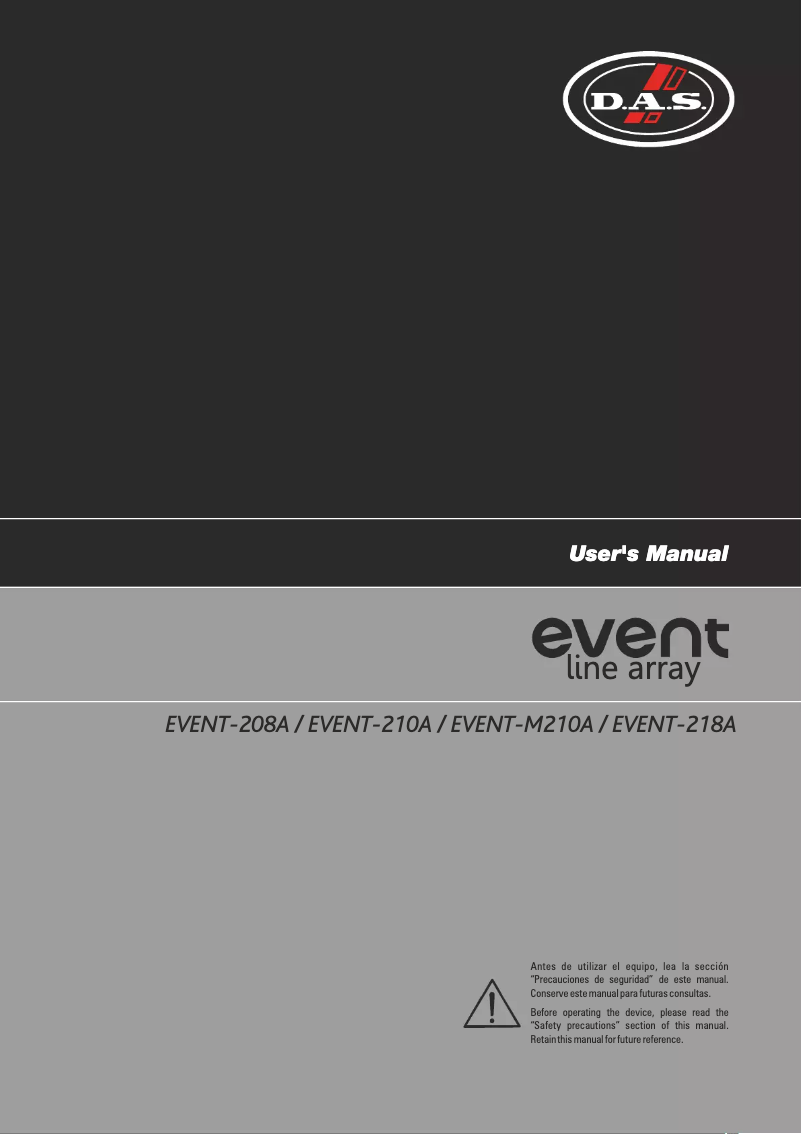 Page 1 de la notice Manuel utilisateur DAS Audio Event-210A