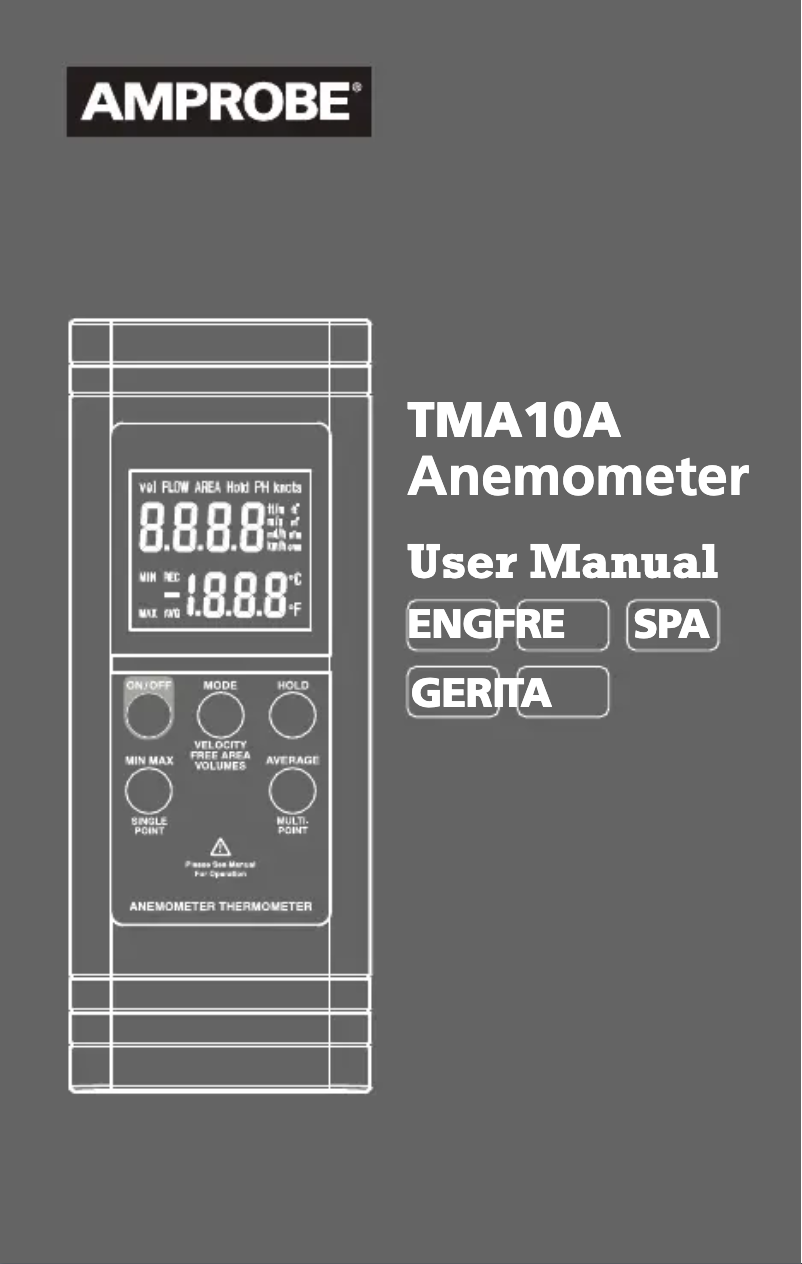Image de la première page du manuel de l'appareil TMA10A