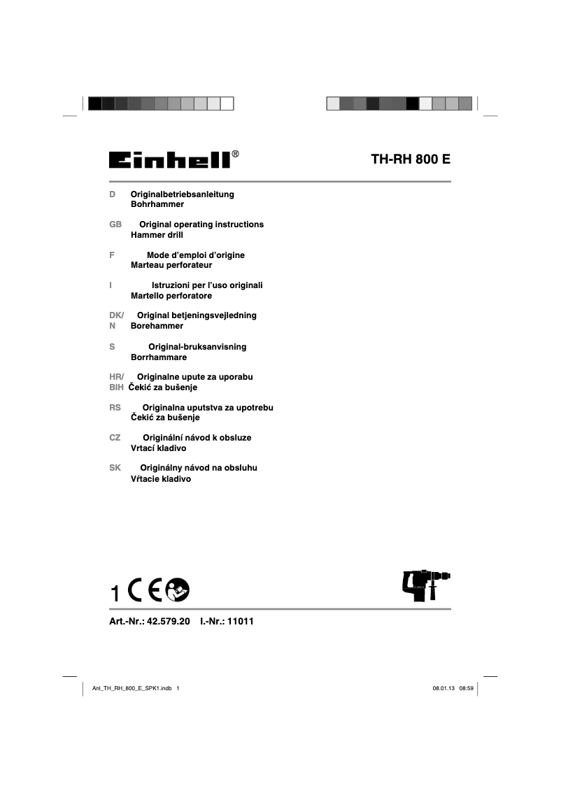 Image de la première page du manuel de l'appareil TH-RH 800 E
