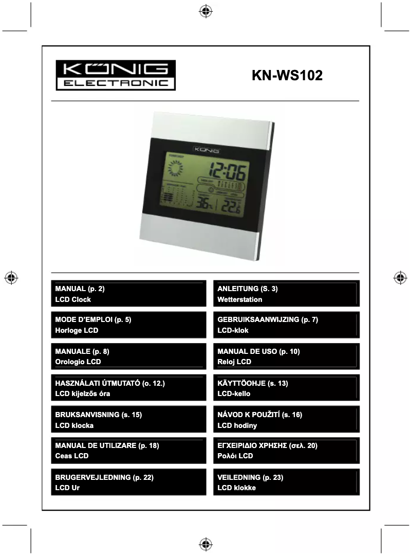 Page n°1 - Manuel utilisateur Konig KN-WS102